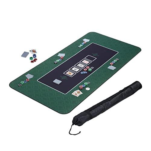 Relaxdays Tappeto da Poker 180x90 cm, Verde Nero