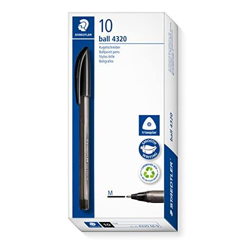 STAEDTLER 4320 M-9 Stick Rainbow - Penna a sfera, confezione da 10, colore: Nero