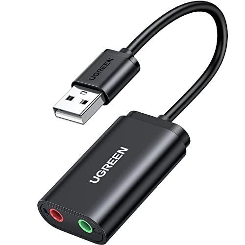 UGREEN Scheda Audio USB Esterna - Adattatore Jack 3,5mm per Cuffie e Microfono