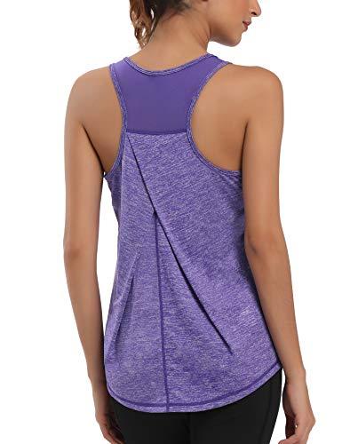 Dawnrole Canotta Palestra Donna Fitness Top Sportivo in Rete Senza Maniche