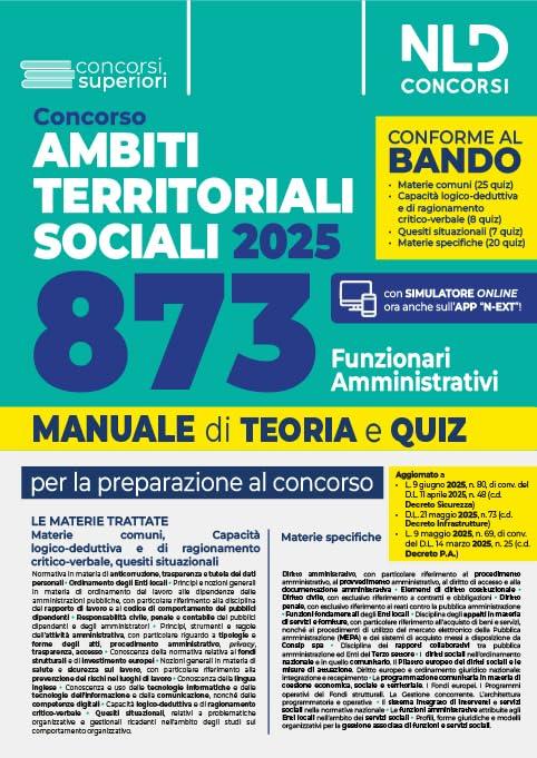 Concorso ATS (Ambiti Territoriali Sociali) per 873 funzionari amministrativi. Manuale con teoria e quiz conforme al bando. Con espansione online