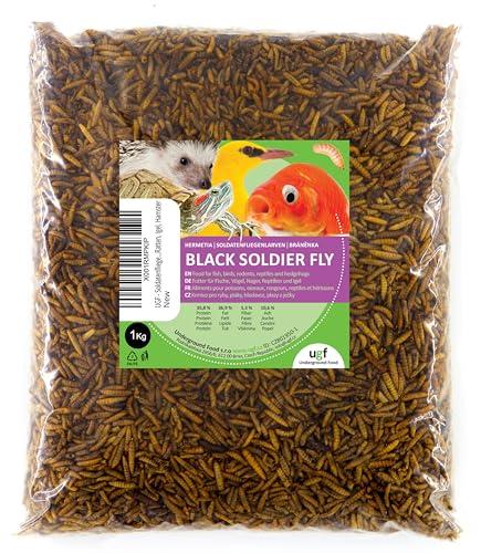 UGF - Hermetia: Larve di Mosca Soldato Essiccate, Superfood per Animali (1 kg)
