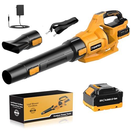 JYGMPRO Soffiatore a Batteria 21V con Batteria 4.0Ah, 3 Velocità e Accessori