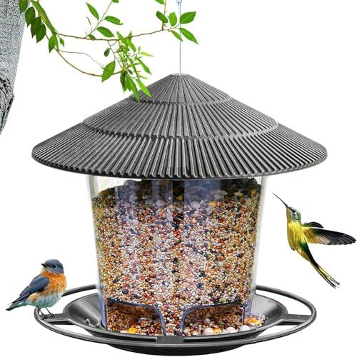 Mangiatoia per Uccelli da Esterno TOOSOAR Grigia - Casetta Appesa per il Tuo Giardino