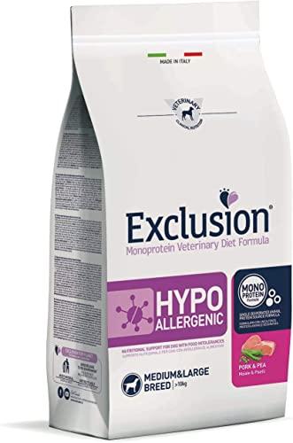 Exclusion Diet - Mangime per Cani ipoallergenico, Maiale e Piselli, per Cani di Medie e Grandi Dimensioni, Confezione da 1 (1 x 12,5 kg)