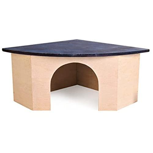 Croci Wood Corner House Blue Roof - Casetta Angolare in Legno per Criceti