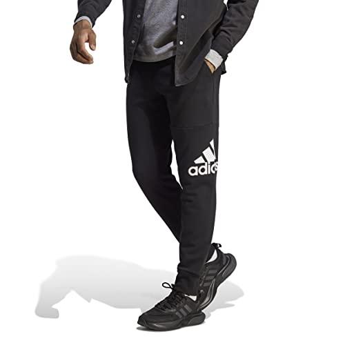 adidas Essentials French Terry Tapered Cuff Logo Pants - Black - XL