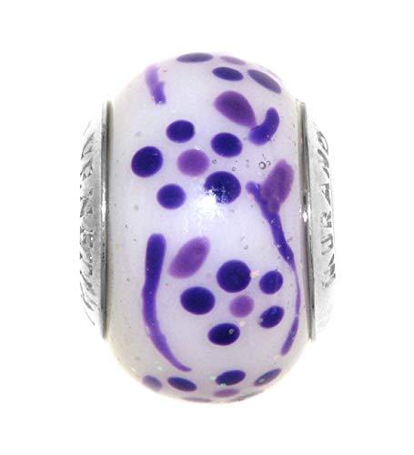 Venetiaurum - Charm Murrina in Vetro Originale di Murano e Argento 925 adatto a Bracciali Componibili - Gioiello Made in Italy Certificato