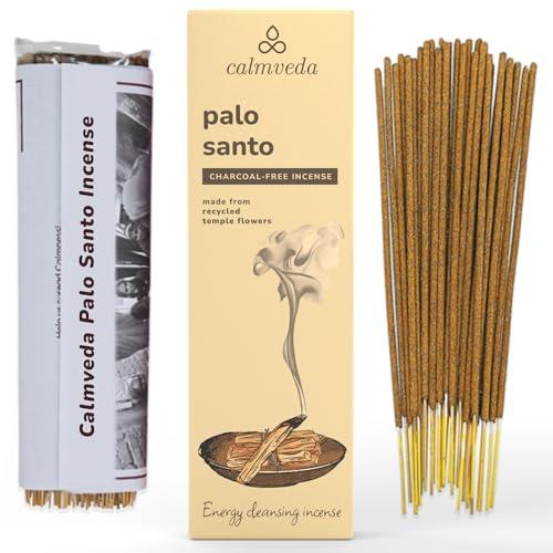 CALMVEDA bastoncini incenso palo santo - (80 incenso naturale) pulito niente carbone incenso, Realizzato Con Fiori Riciclati | Incensi Utilizzato profumo dolce e legnoso con sentore di agrumi