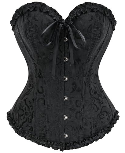 SZIVYSHI Corsetto da Donna in Pizzo Nero - Top Bustier per Matrimoni e Occasioni Speciali