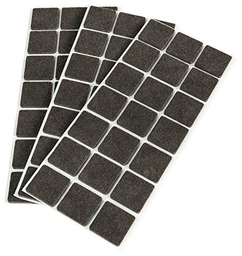 Emuca 2038816 Set di 63 Feltrini Autoadesivi Quadrati Marroni 30x30 mm