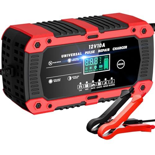 LACITENY Caricabatterie Auto 10A 12V Intelligente con LCD