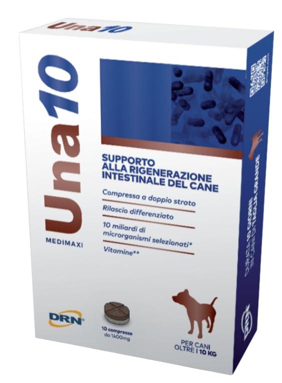 DRN | Una10 10 compresse da 1400mg, supporto alla rigenerazione intestinale del cane - per cani oltre 10 kg