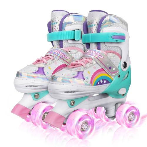 Pattini a Rotelle Bambina Regolabili Arcobaleno