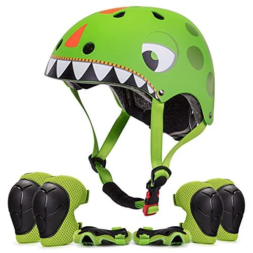 Set di Protezione Casco Bici Ginocchiere e Gomitiere per Bambini