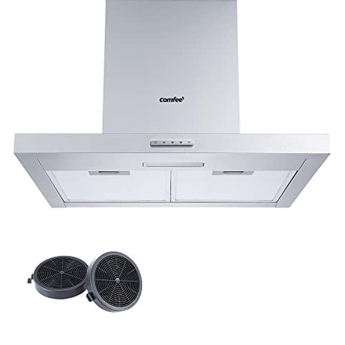 Comfee' Cappa Aspirante 60 cm - Acciaio Inox, LED, Ricircolo e Canalizzazione