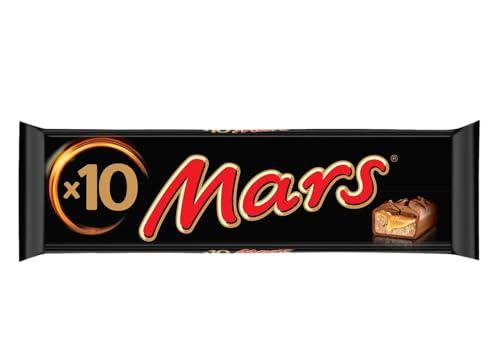 Mars Barretta di Cioccolato al Latte ripieno con Caramella Mou e Malto, Maxi Formato Stecca con 10 Barrette da 45g