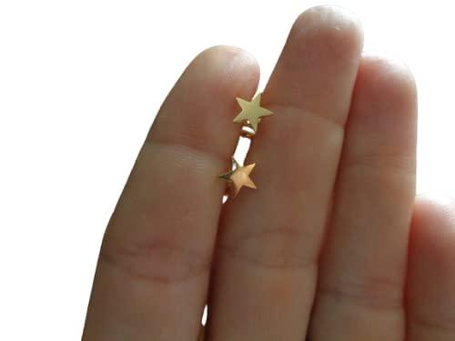 Orecchini a bottone Stella in acciaio inossidabile oro