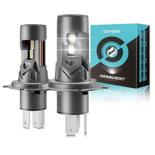 KOYOSO H4 LED Lampadine 100W: Kit 26000LM - Fari auto 9003/HB2 - Abbaglianti e Anabbaglianti 6500k bianco