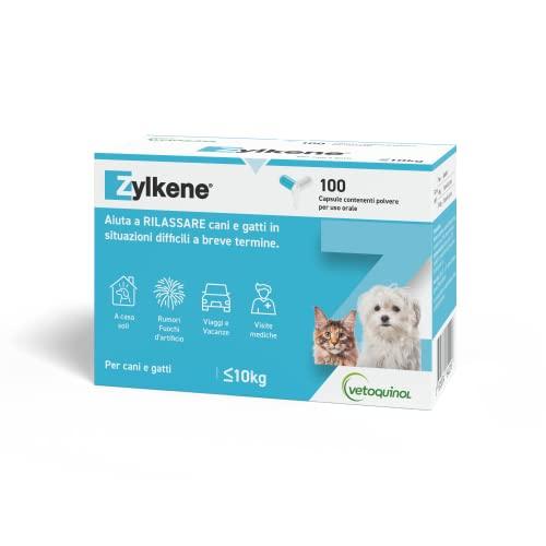 Zylkene Mangime Complementare per Gatti e Cani fino a 10 kg | Rilassante per situazioni di disagio | 100 capsule da 75 mg