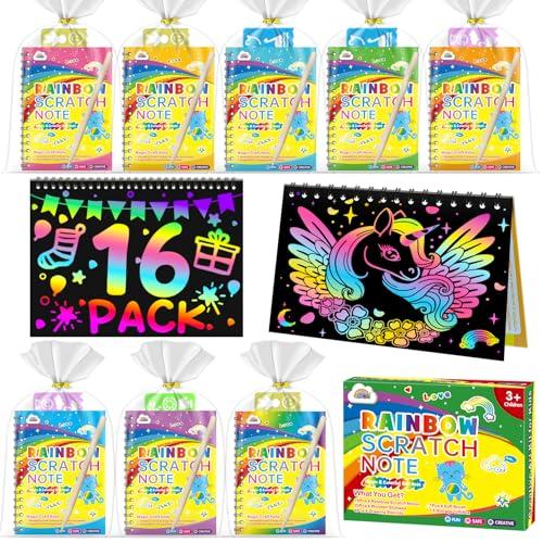 ZMLM Libri Scratch Paper Art Craft Notebook: Set da 16 per Feste e Regali Creativi