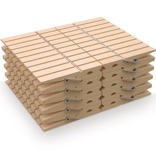 PORTENTUM Mollette per Bucato in Legno, 100 Pezzi