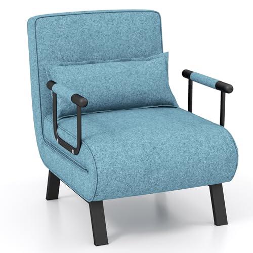 COSTWAY Poltrona Letto 4 in 1 Turchese