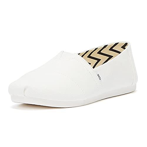 TOMS Recycled Cotton Alpargata, Mocassino Basso Uomo, Bianco, 43 EU