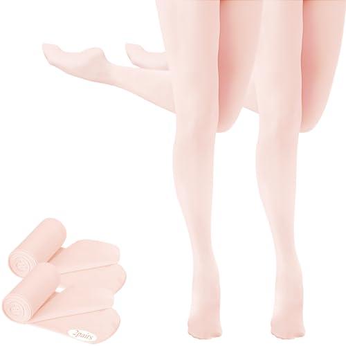 Collant da danza classica, leggings ultra morbidi con piedi, collant da balletto, 2 pezzi, rosa, Medium