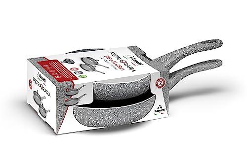 Zanetti - Pietra Rara, Set di 2 Padelle Antiaderenti