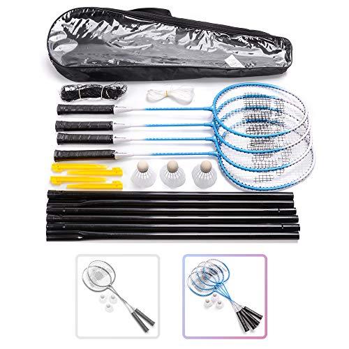 Meteor Set Badminton per 4 Giocatori con Rete e Volani