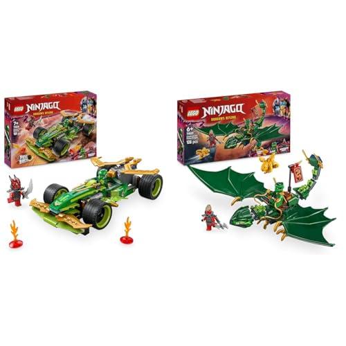 LEGO NINJAGO Auto da Corsa di Lloyd e Drago Verde della Foresta: Set di Costruzioni per Avventure Ninja