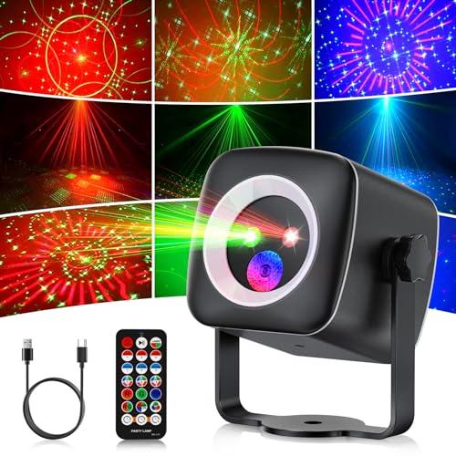 Gobikey Luci Discoteca, 60 effetti luminosi, luci discoteca a ritmo di musica con effetto lampeggiante, dotata di telecomando e cavo USB da 2M, perfetta per riunioni familiari, feste musicali