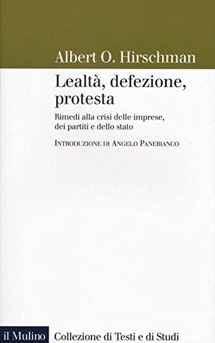 Lealtà, Defezione, Protesta: Rimedi alla Crisi delle Imprese, dei Partiti e dello Stato