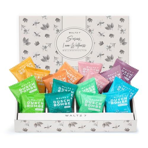 WALTZ Set Bombe da Doccia Aromaterapiche - 16 Pastiglie, 8 Fragranze Naturali