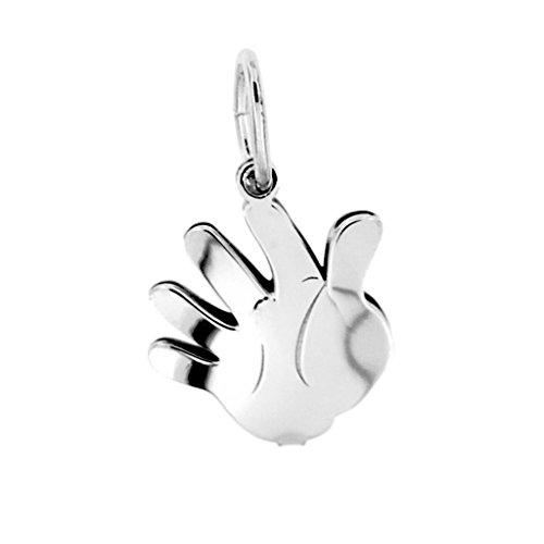 Pendente Manina Double-Face Argento 925 - Incisione Gratuita - Made in Italy