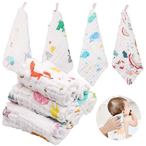ABirdon 10 Pz Mussole Asciugamani Bambini in Cotone Organico