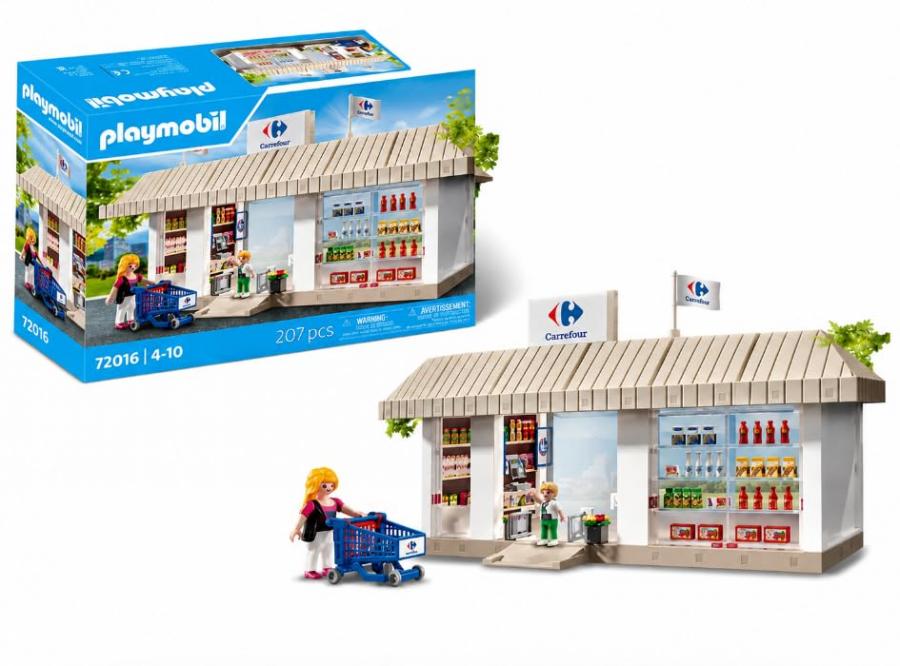 Playmobil 72016 Carrefour Supermercato in Miniatura - Negozio con Accessori e Figure - 207 pezzi - Gioco di costruzione per Bambini dai 4 ai 10 Anni