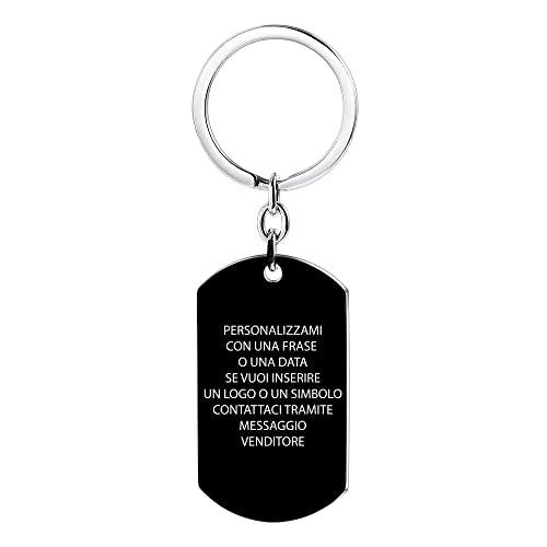 Portachiavi Personalizzato Piastrina Family Argento Stileitaliano