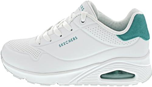 Skechers Uno - Sneaker Donna White Durabuck Mint Suede Trim