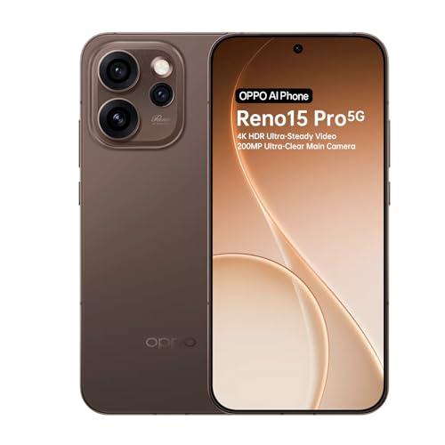 OPPO Reno15 Pro Smartphone, 12+512 GB, Fotocamere Principali da 200 MP, Teleobiettivo da 50 MP, video 4K, AMOLED 120Hz, Batteria 6200 mAh, SUPERVOOC 80W, Dimensity 8450, IP69, Marrone Crepuscolare