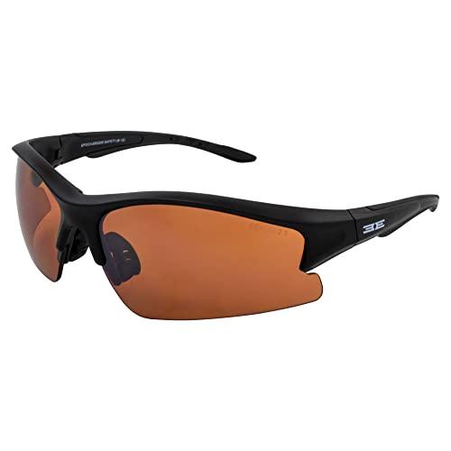 Epoch Eyewear 1 Occhiali da Sole Sportivi Neri con Lenti Ambra per Golf e Moto