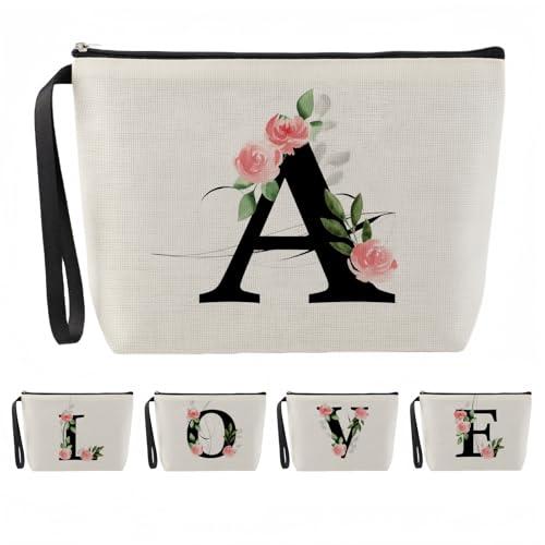 Blisswave Pochette Personalizzata con Iniziale Floreale