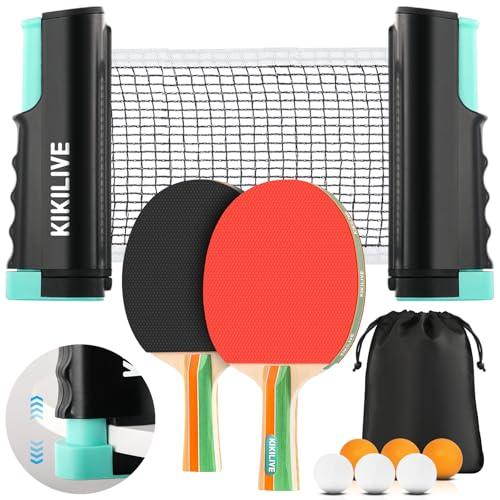 KIKILIVE Set Ping Pong Portatile: Divertimento Ovunque Tu Sia
