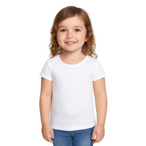 Intimitaly Set di 2 Magliette Intime per Bambini, 100% Cotone Caldo, Anallergiche, Traspiranti, Unisex, 3-12 Anni (IT, età, 6 Anni, 7 Anni, Regular, 2 Bianche Bimba)