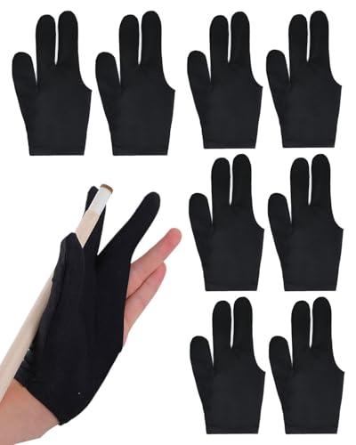 HZAOPZE Guanti da Biliardo a 3 Dita Unisex - Set da 8