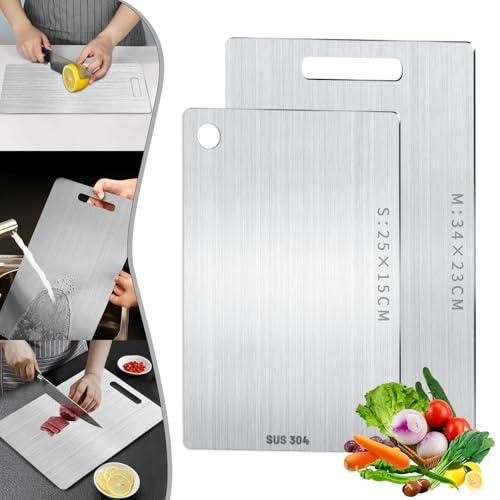 Tagliere in Titanio e Acciaio Inox Fronte-Retro per Alimenti