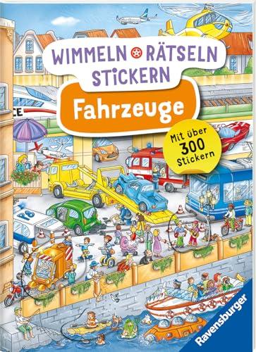 Ravensburger Wimmeln, Rätseln, Stickern: Fahrzeuge - Stickerbuch ab 4 Jahren