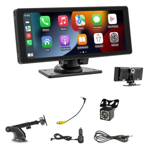 Aboiled Autoradio Carplay Portatile con Dashcam e Telecamera Retromarcia