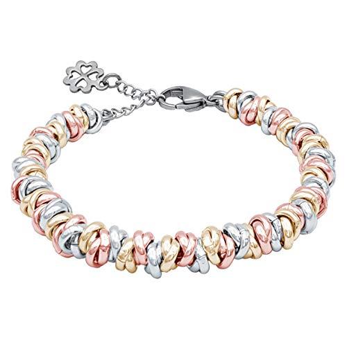 Bracciale regolabile con pendente charm quadrifoglio portafortuna ParticolarModa